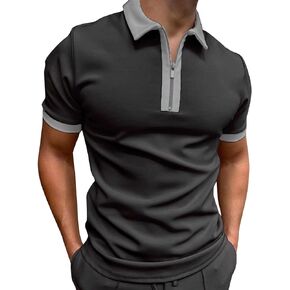 Rela Bota Men's Short Sleeve Polo Shirts Fashion Zipper Polos Casual Slim Fit T-Shirt