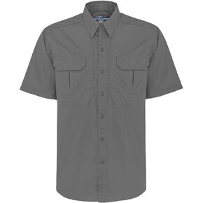 LA Police Gear Field Short Sleeve Tactical Men's Button Up Shirt, Men's Uniform Shirts, Lightweight Button Up Shirt for Men