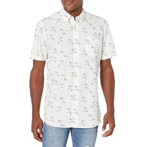 Goodthreads Men's Standard-Fit Short-Sleeve Printed Poplin Shirt