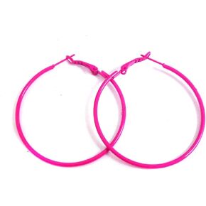 Hot Pink Hoop Earrings Simple Thin Hoop Earrings 2 Inch Hoop Earrings