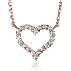 MomentWish Initial Heart Necklace for Women, Birthday Gift for Women Moissanite Letter Necklace A-Z S925 Sterling Silver Heart Necklace Valentines Anniversary for Her