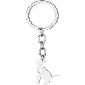 Art Attack Stainless Steel I Love My Pit Bull Keychain, American Pitbull Terrier Dog Lover Heart Pet Puppy Rescue Charm Pendant Key Ring (Silver)