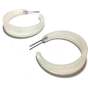 Lola Hoop Earrings, Hypoallergenic Hoop Earrings for Women, Made With Surgical Steel & Lucite, Lightweight & Comfortable, Hand-Made In The USA, 1.25" Diameter