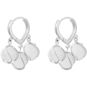 Lily of The Valley Earrings 3 Moonstone Drop Earrings Gold Hoop Earrings in Sterling Silver Pin