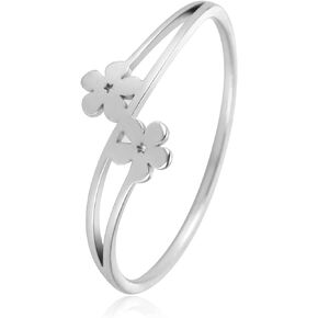 Daisy Flower Rings for Women 18K Gold Minimalist Stacking Ring Lucky Rings Daisy Ring Stainless Steel Statement Finger Band Ring Simple Aesthetic Jewelry Gift