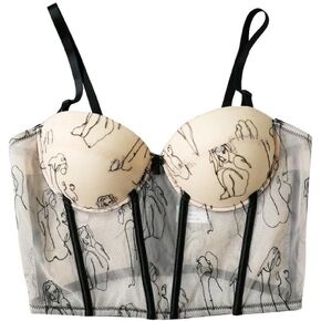 Women's Floral Print Sleeveless Spaghetti Strap Bustier Corset Crop Top Padded Push Up Going Out Tops