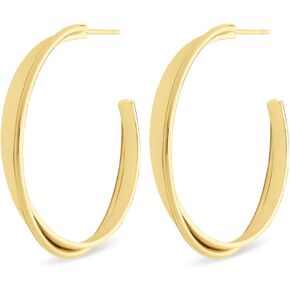 Milla Open Hoop Earrings For Women Trendy, Gold Thick Hoop Earrings for Women or Chunky Silver Hoop Earrings, Hypoallergenic and Easy to Wear