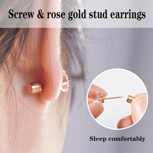 Flat Screw Back Stud Earrings,7 Pairs Titanium Hypoallergenic Surgical Stainless Steel Earring for Women Men,Simulated Diamond CZ Studs Earring Set for Cartilage 2-8mm in Kuwait