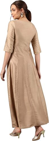Janasya Indian Women's Beige Poly Silk Kurta in Saudi Arabia