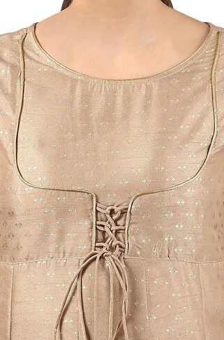 Janasya Indian Women's Beige Poly Silk Kurta in Saudi Arabia