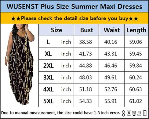 WUSENST Women's Casual Adjustable Spaghetti Strap Maxi Dress Plus Size Sundresses with Pockets in Saudi Arabia