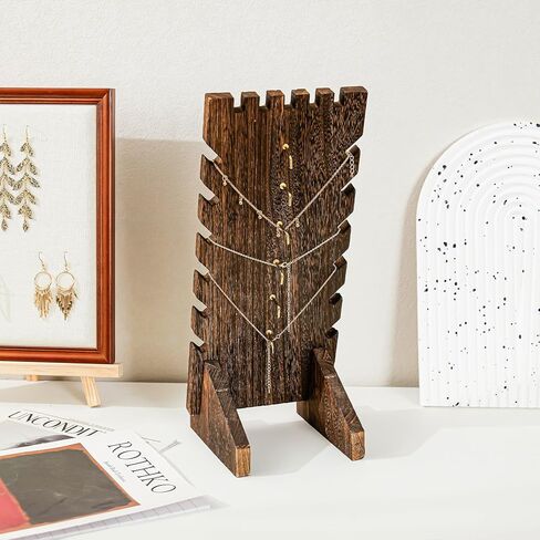 سلسلة عرض المجوهرات الخشبية من Lolalet، أساور وأساور وخواتم ومجوهرات تقف قائمة بذاتها من الخشب الطبيعي حامل مجوهرات لبيع متجر البائع - عبوة واحدة، قلادة in Kuwait