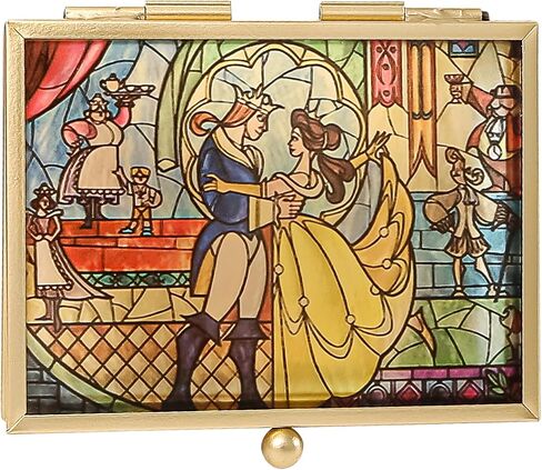 Disney Beauty and the Beast Small Glass Jewelry Box Officially Licensed, Jewelry Case, Gifts in Saudi Arabia