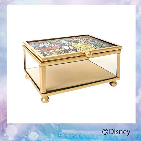 Disney Beauty and the Beast Small Glass Jewelry Box Officially Licensed, Jewelry Case, Gifts in Saudi Arabia