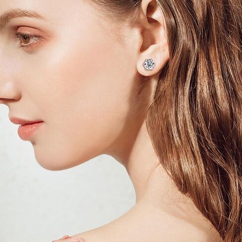 12 Pairs Stud Earrings Set for Women,Gold Silver Hypoallergenic Cubic Zirconia Stainless Steel Stud Earrings Set,Suitable for Women and Men 3-8mm in Saudi Arabia