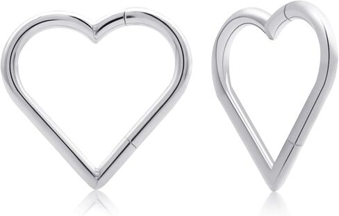 أقراط الغضروف مجوهرات ثقب Daith: أقراط قلب من التيتانيوم للنساء أقراط نائمة متمحورة لـ Tragus Helix Rook Piercing مجوهرات من الفولاذ الجراحي 16G مطلية بالذهب والفضة 8 مم 10 مم 12 مم in Saudi Arabia