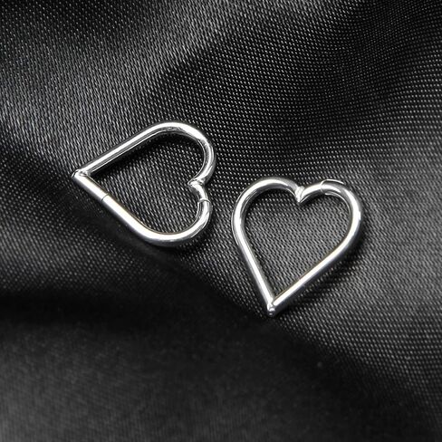 أقراط الغضروف مجوهرات ثقب Daith: أقراط قلب من التيتانيوم للنساء أقراط نائمة متمحورة لـ Tragus Helix Rook Piercing مجوهرات من الفولاذ الجراحي 16G مطلية بالذهب والفضة 8 مم 10 مم 12 مم in Saudi Arabia