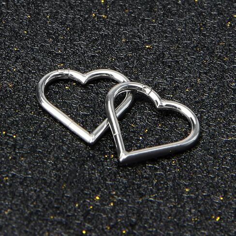 أقراط الغضروف مجوهرات ثقب Daith: أقراط قلب من التيتانيوم للنساء أقراط نائمة متمحورة لـ Tragus Helix Rook Piercing مجوهرات من الفولاذ الجراحي 16G مطلية بالذهب والفضة 8 مم 10 مم 12 مم in Saudi Arabia