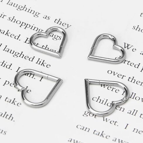 أقراط الغضروف مجوهرات ثقب Daith: أقراط قلب من التيتانيوم للنساء أقراط نائمة متمحورة لـ Tragus Helix Rook Piercing مجوهرات من الفولاذ الجراحي 16G مطلية بالذهب والفضة 8 مم 10 مم 12 مم in Saudi Arabia