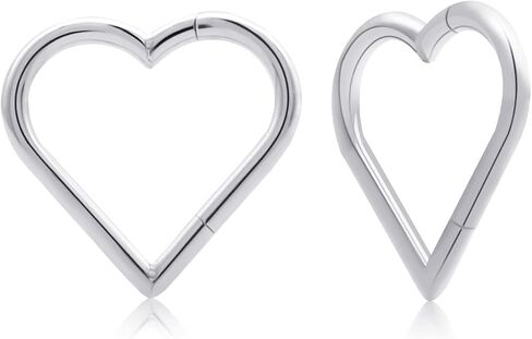أقراط الغضروف مجوهرات ثقب Daith: أقراط قلب من التيتانيوم للنساء أقراط نائمة متمحورة لـ Tragus Helix Rook Piercing مجوهرات من الفولاذ الجراحي 16G مطلية بالذهب والفضة 8 مم 10 مم 12 مم in Saudi Arabia
