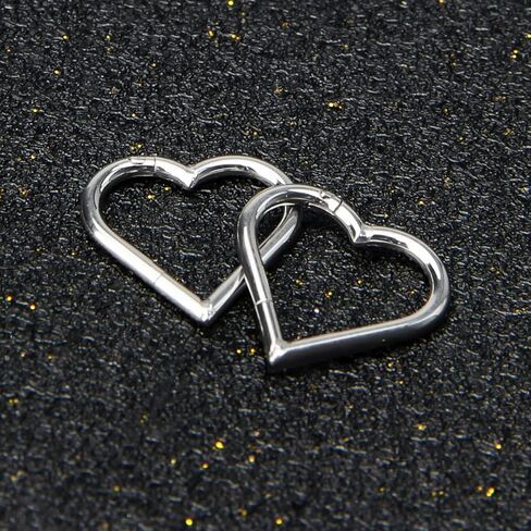 أقراط الغضروف مجوهرات ثقب Daith: أقراط قلب من التيتانيوم للنساء أقراط نائمة متمحورة لـ Tragus Helix Rook Piercing مجوهرات من الفولاذ الجراحي 16G مطلية بالذهب والفضة 8 مم 10 مم 12 مم in Saudi Arabia