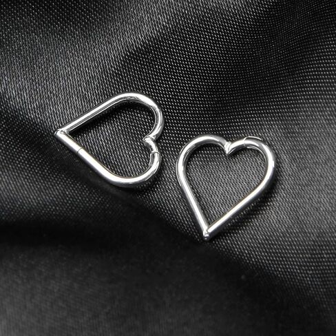 أقراط الغضروف مجوهرات ثقب Daith: أقراط قلب من التيتانيوم للنساء أقراط نائمة متمحورة لـ Tragus Helix Rook Piercing مجوهرات من الفولاذ الجراحي 16G مطلية بالذهب والفضة 8 مم 10 مم 12 مم in Saudi Arabia