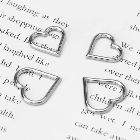أقراط الغضروف مجوهرات ثقب Daith: أقراط قلب من التيتانيوم للنساء أقراط نائمة متمحورة لـ Tragus Helix Rook Piercing مجوهرات من الفولاذ الجراحي 16G مطلية بالذهب والفضة 8 مم 10 مم 12 مم in Saudi Arabia