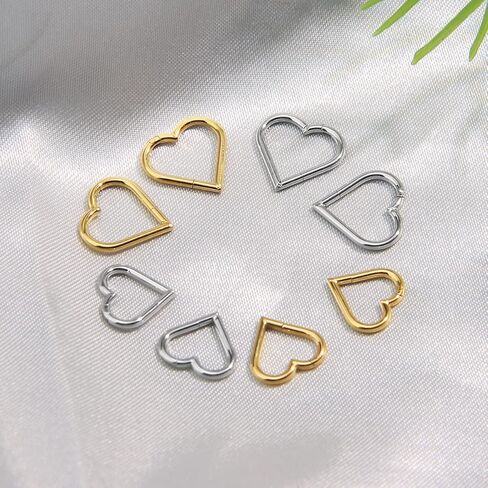 أقراط الغضروف مجوهرات ثقب Daith: أقراط قلب من التيتانيوم للنساء أقراط نائمة متمحورة لـ Tragus Helix Rook Piercing مجوهرات من الفولاذ الجراحي 16G مطلية بالذهب والفضة 8 مم 10 مم 12 مم in Saudi Arabia