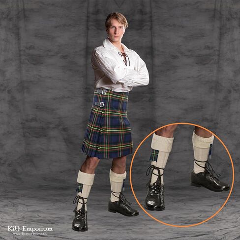 اربطة احذية جيلي بروغ الاسكتلندية التقليدية من كيلت امبوريوم مع اربعة شرابات من جلد البوليدو - زوج in Kuwait