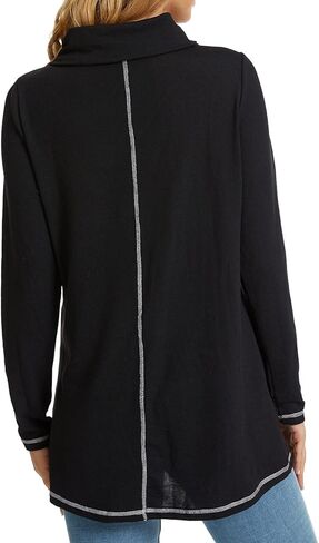 سترة نسائية من WEIYAN برقبة متدلية وأكمام طويلة وقميص كاجوال فضفاض مع أزرار in Kuwait