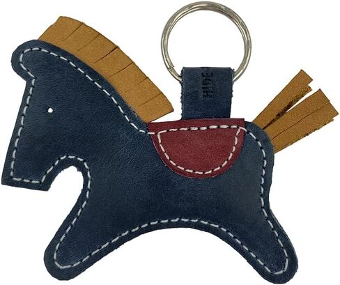 Critter Keychain Rustic Leather Animal Key Ring Holder Handmade by Hide & Drink :: Horse, Blue, M in Saudi Arabia