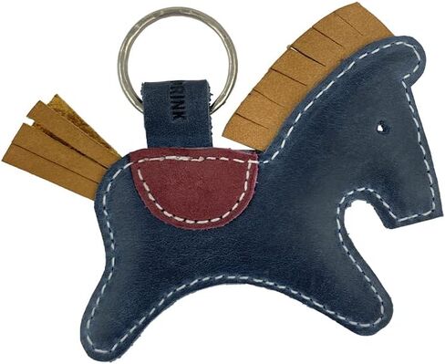 Critter Keychain Rustic Leather Animal Key Ring Holder Handmade by Hide & Drink :: Horse, Blue, M in Saudi Arabia