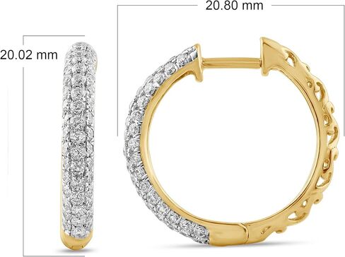 أقراط لا جويا 1-2 1/2 قيراط TW Lab Grown الماسية للنساء | مصنوع من الفضة المطلية بالذهب الأصفر | الزوج المثالي من الأقراط الفضية المتدلية الكبيرة لها in Kuwait