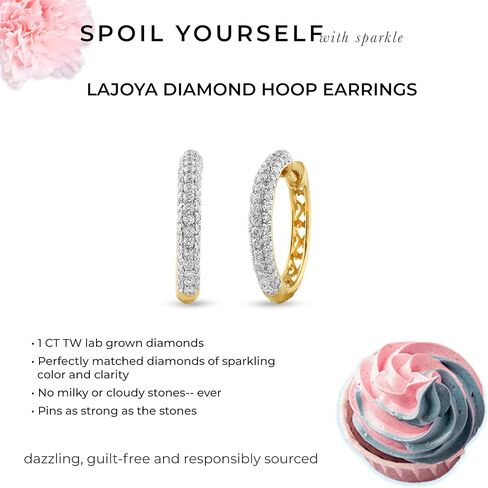 أقراط لا جويا 1-2 1/2 قيراط TW Lab Grown الماسية للنساء | مصنوع من الفضة المطلية بالذهب الأصفر | الزوج المثالي من الأقراط الفضية المتدلية الكبيرة لها in Kuwait