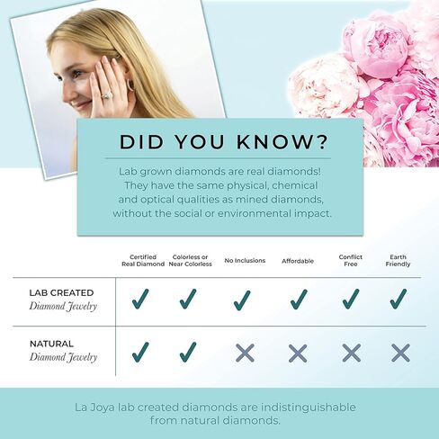 أقراط لا جويا 1-2 1/2 قيراط TW Lab Grown الماسية للنساء | مصنوع من الفضة المطلية بالذهب الأصفر | الزوج المثالي من الأقراط الفضية المتدلية الكبيرة لها in Kuwait