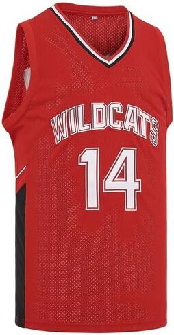 Mens Basketball Jersey Wildcats High School Shirt 14 Troy Bolton Jersey 8 Chad Danforth Basketball Jersey Red/White S-3XL in Saudi Arabia