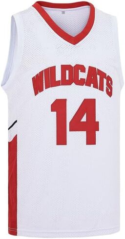 Mens Basketball Jersey Wildcats High School Shirt 14 Troy Bolton Jersey 8 Chad Danforth Basketball Jersey Red/White S-3XL in Saudi Arabia