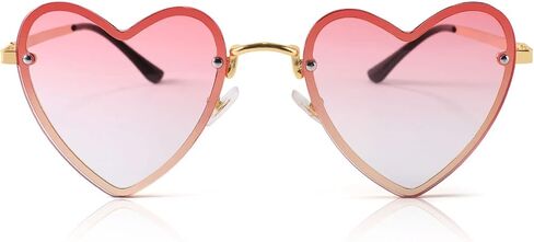 FEISEDY Love Heart Shaped Sunglasses Party Thin Metal Frame Glasses Candy Color B2832 in Saudi Arabia