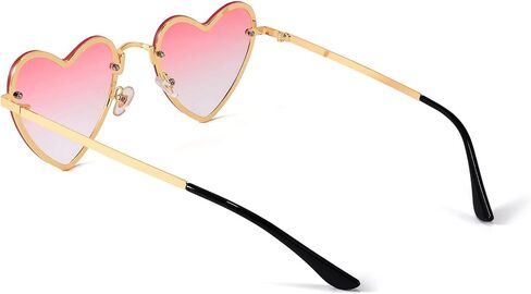 FEISEDY Love Heart Shaped Sunglasses Party Thin Metal Frame Glasses Candy Color B2832 in Saudi Arabia