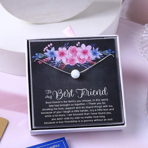 ALoveSoul 925 Sterling Silver Opal Bead Necklace in Kuwait