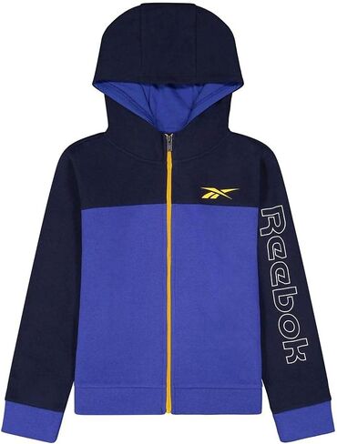 Reebok boys 3-piece Tracksuit Clothing Set - Zip-up Hoodie Sweatshirt + Crewneck T-shirt + Fleece Jogger Sweatpants in Saudi Arabia