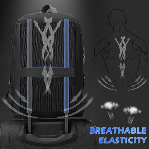 جوكو سيلي شنطة ظهر صلبة مضادة للسرقة للابتوب مقاومة للماء وقابلة للتوسيع تناسب 15.6 انش مع منفذ شحن USB وقفل تي اس ايه شنطة ظهر للسفر والعمل للرجال، اسود، مقاس واحد، مضادة للسرقة in Kuwait