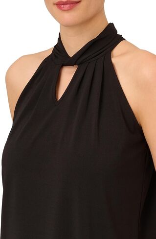 Adrianna Papell Women's Solid Knit Halter Twist Neck Top in Saudi Arabia