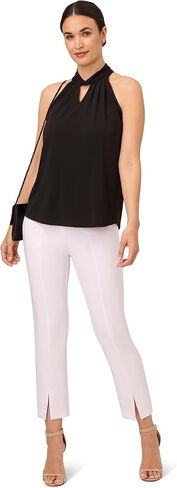 Adrianna Papell Women's Solid Knit Halter Twist Neck Top in Saudi Arabia