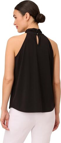 Adrianna Papell Women's Solid Knit Halter Twist Neck Top in Saudi Arabia