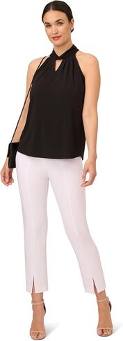 Adrianna Papell Women's Solid Knit Halter Twist Neck Top in Saudi Arabia