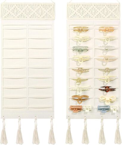 بابوبيت مشبك شعر بمشبك منظم، حامل مشابك مخلب شعر معلق للنساء والفتيات، حامل مشبك شعر اللباد وشماعة مشبك تخزين للجدار والباب والخزانة in Kuwait