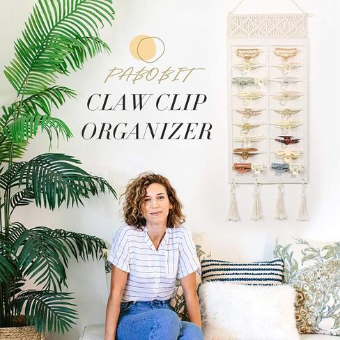 بابوبيت مشبك شعر بمشبك منظم، حامل مشابك مخلب شعر معلق للنساء والفتيات، حامل مشبك شعر اللباد وشماعة مشبك تخزين للجدار والباب والخزانة in Kuwait