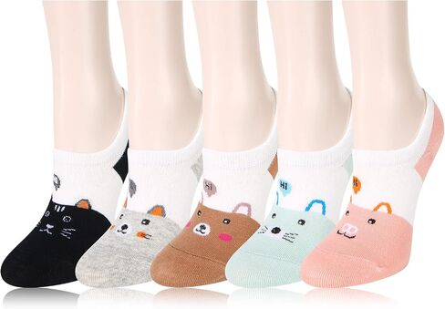 Benefeet Sox funny no show socks womens novelty cat dog socks girl cute animal pattern low cut socks non slip christmas gifts in Saudi Arabia