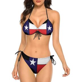 Women's Bikini Set Two Piece Swimsuit Spaghetti Strap Top Triangle Bikini Cheeky Beach Bathing Suits